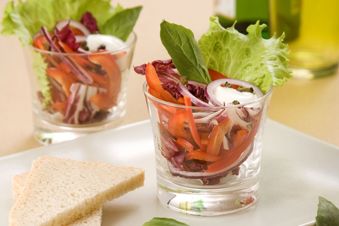 Овощной салат в стакане, рецепт