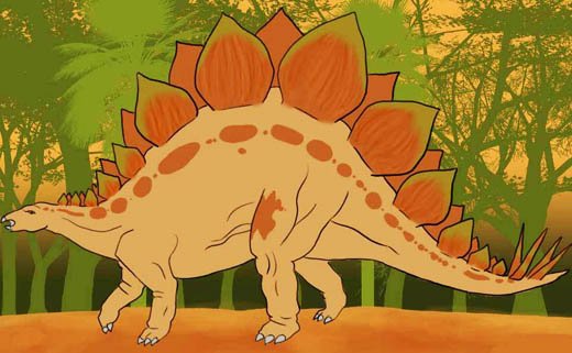 Как нарисовать динозавра Стегозавра, шаг 9