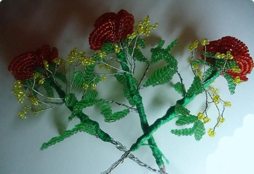 Розы из бисера, схемы. Мастер-класс, фото 12