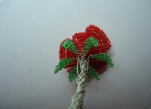 Розы из бисера, схемы. Мастер-класс, фото 11