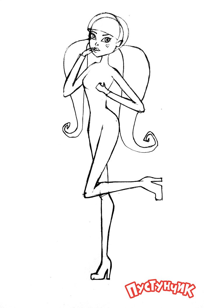 Как нарисовать Монстер Хай - Дракулаура, фото 15