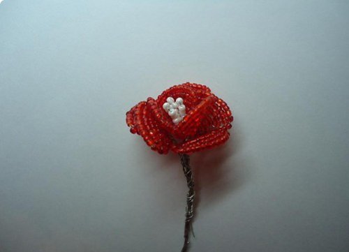 Розы из бисера, схемы. Мастер-класс, фото 10