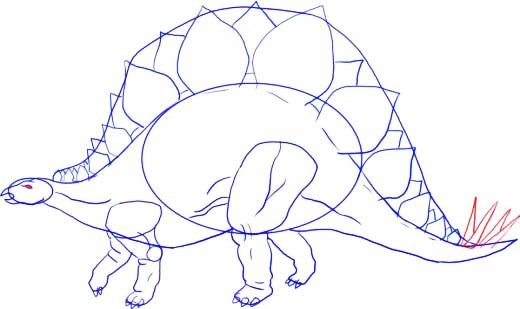Як намалювати динозавра Стегозавра, крок 7