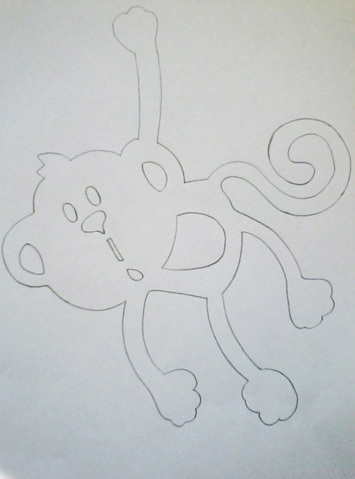 Как сделать витинанку-обезьянку на Новый год, фото 2