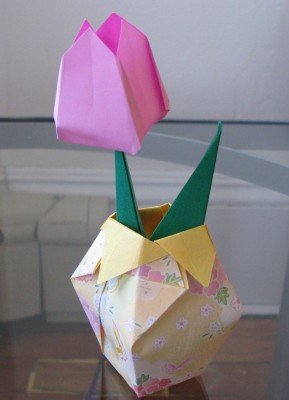 Как сделать вазу оригами