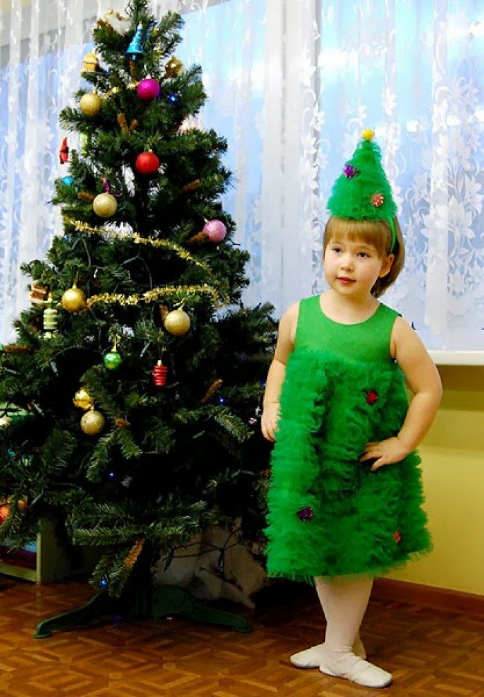 Детский новогодний костюм елочки своими руками