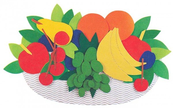 Аплікація з паперу: Свіжість фруктів