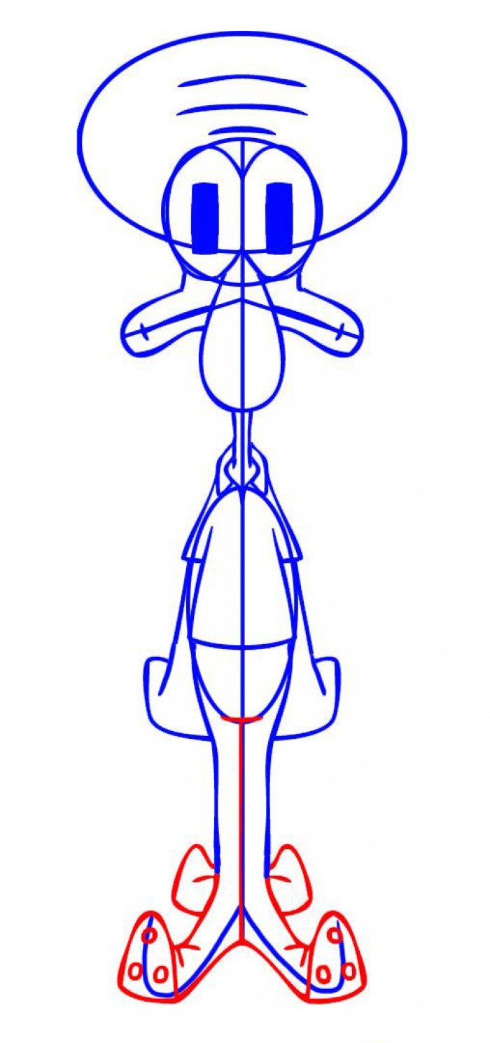 Як намалювати Сквідвард поетапно, крок 5