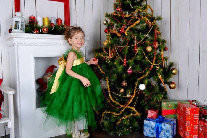 Детский новогодний костюм елочки своими руками