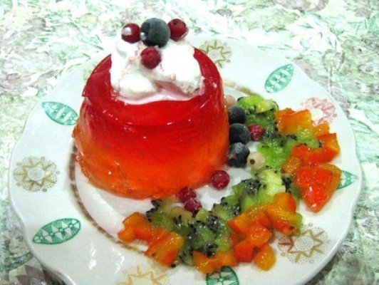 Фруктово-желейный десерт "Сладкий дуэт"