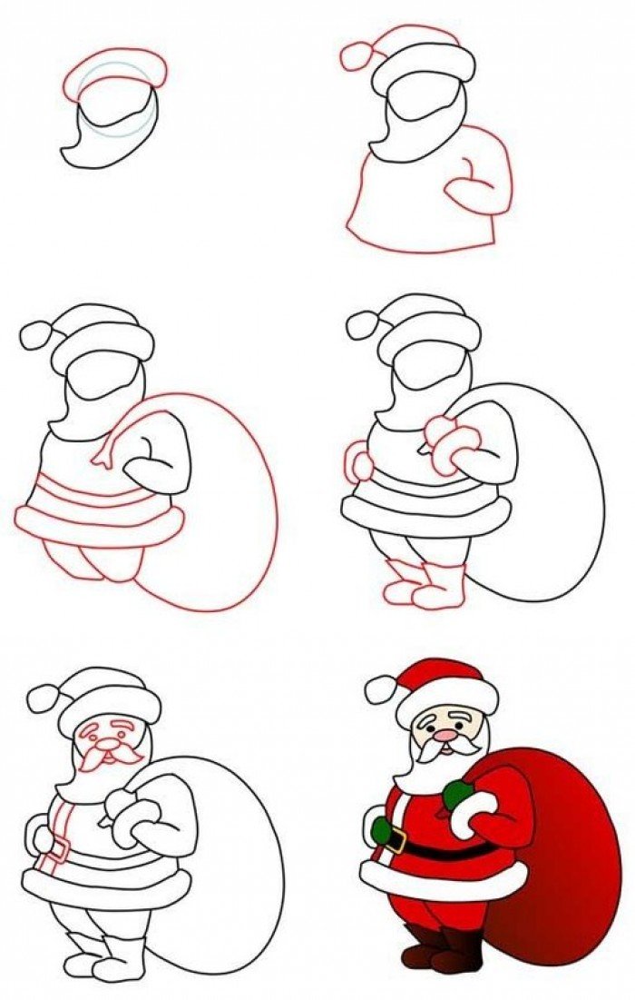 Как нарисовать Деда Мороза поэтапно, фото 4