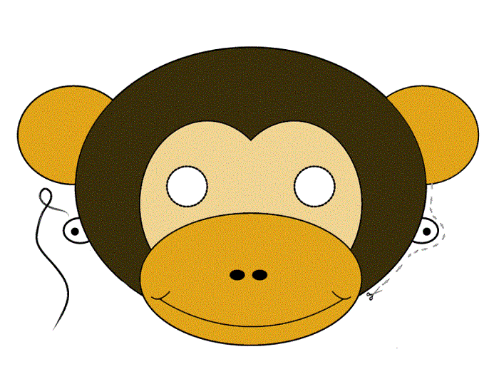 Маска мавпи з паперу своїми руками, фото 12