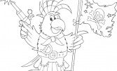 Розмальовка «Папуга-пірат»